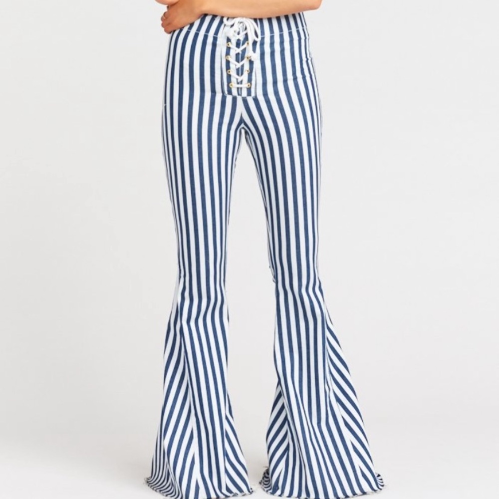 Show Me Your Mumu Size Large Nautical Stripe Bells